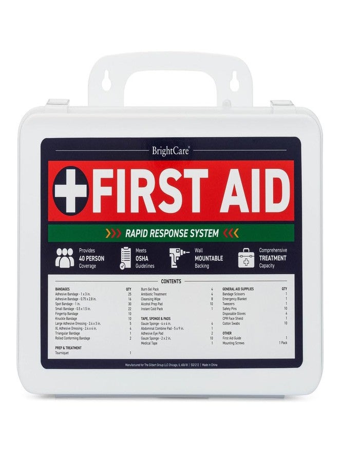 BrightCare First Aid Kit for Business, Wall Mountable & Portable with Hard Case, OSHA Compliant for Businesses, Office, Restaurants, Work Vehicles, Retail & Service Spaces - 200 Piece - Medium - Image 1